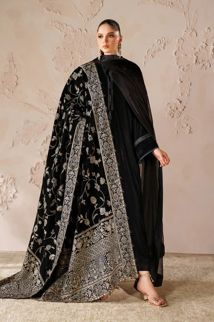 Baroque | Shawls | EMBROIDERED VELVET SHAWL VS-57 - House of Ayeza