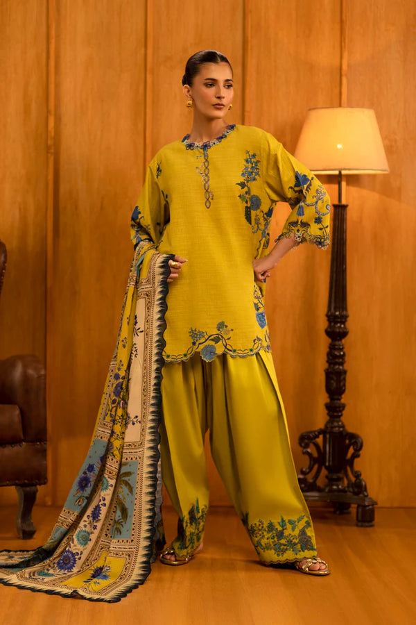 Sana Safinaz | Muzlin Winter '25 | Slub Muzlin 3 Piece Suit | M253-004A-3CY - House of Ayeza