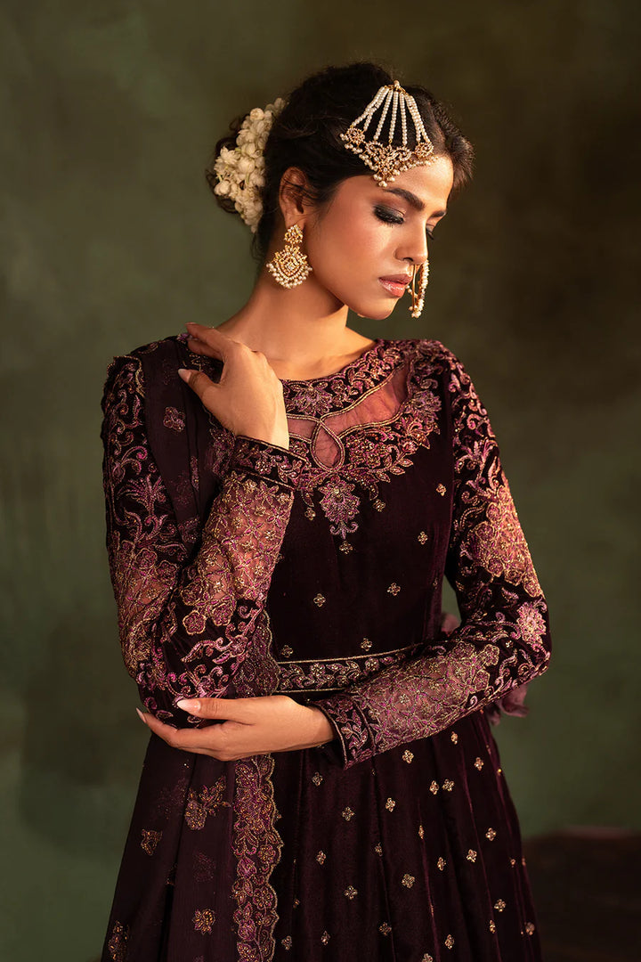 Iznik | Exclusive Velvet | IV-54 Embroidered Velvet - House of Ayeza