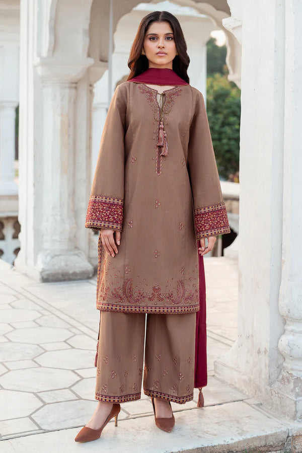 Jazmin | Delia Fall Winter 24 | EMBROIDERED SLUB KHADDAR DW'24 D8 - House of Ayeza