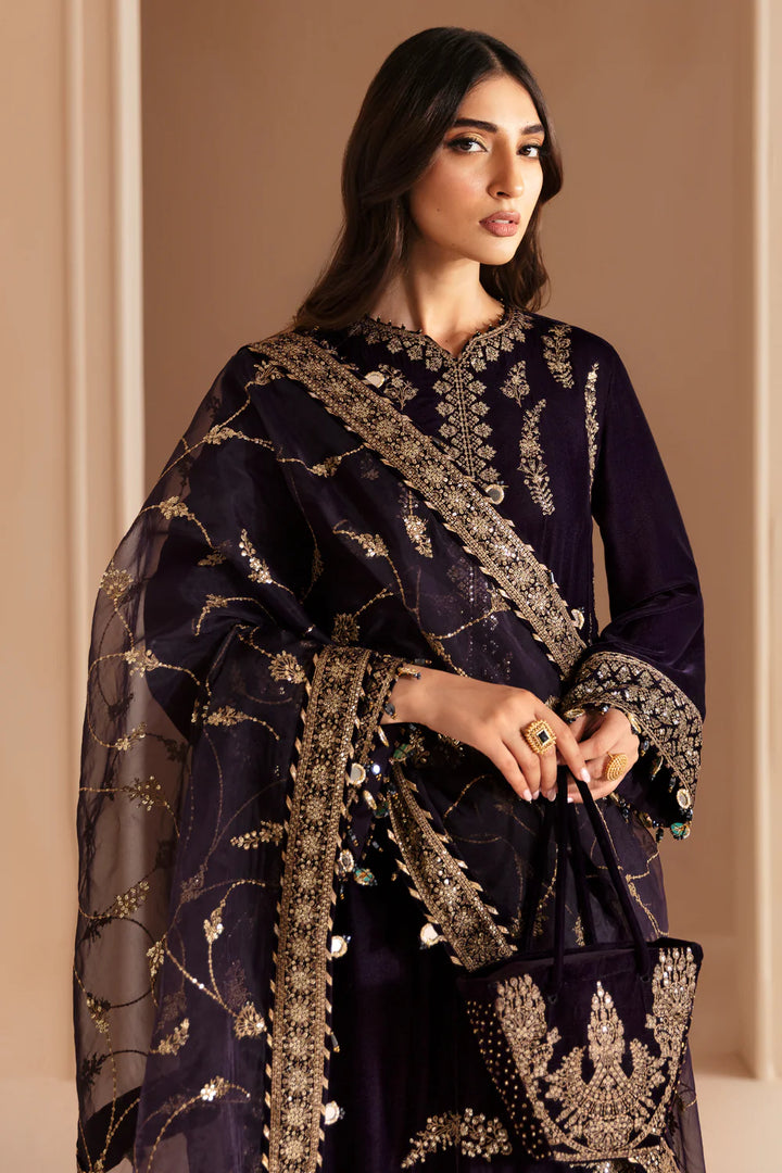 Jazmin | Velvet | Embroidered Velvet Formal VF-2026 - House of Ayeza