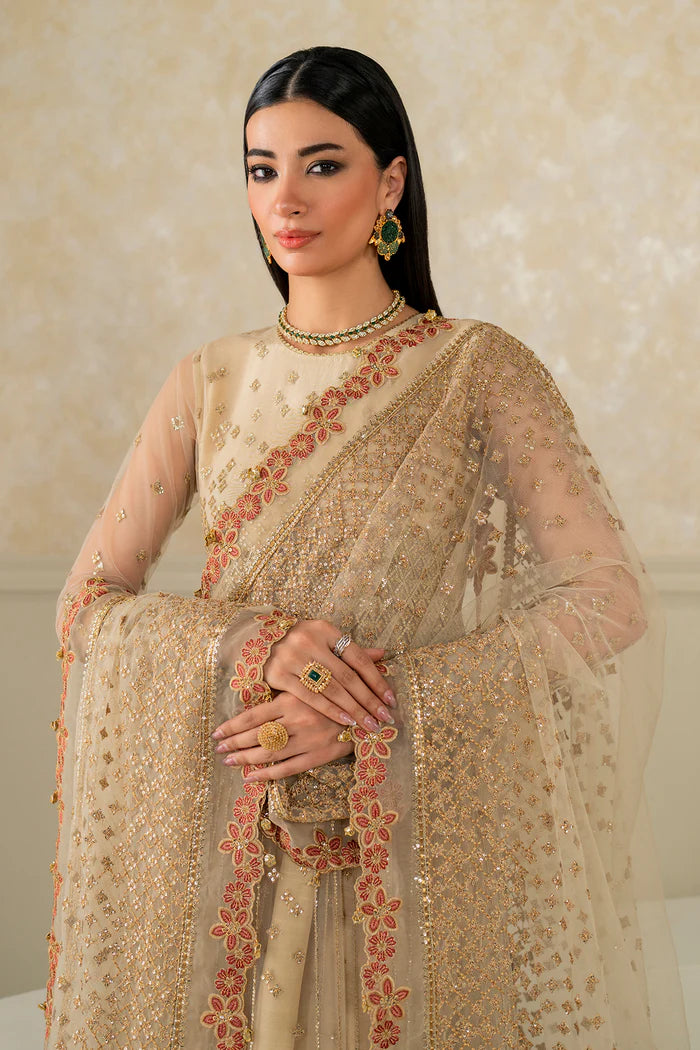 Baroque | Stitched 25 | EMBROIDERED NET UF-4159 - House of Ayeza