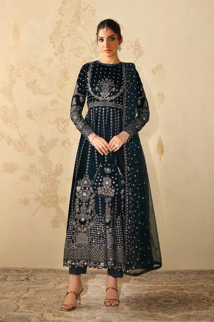 Baroque | Stitched | EMBROIDERED VELVET UF-4318 - House of Ayeza