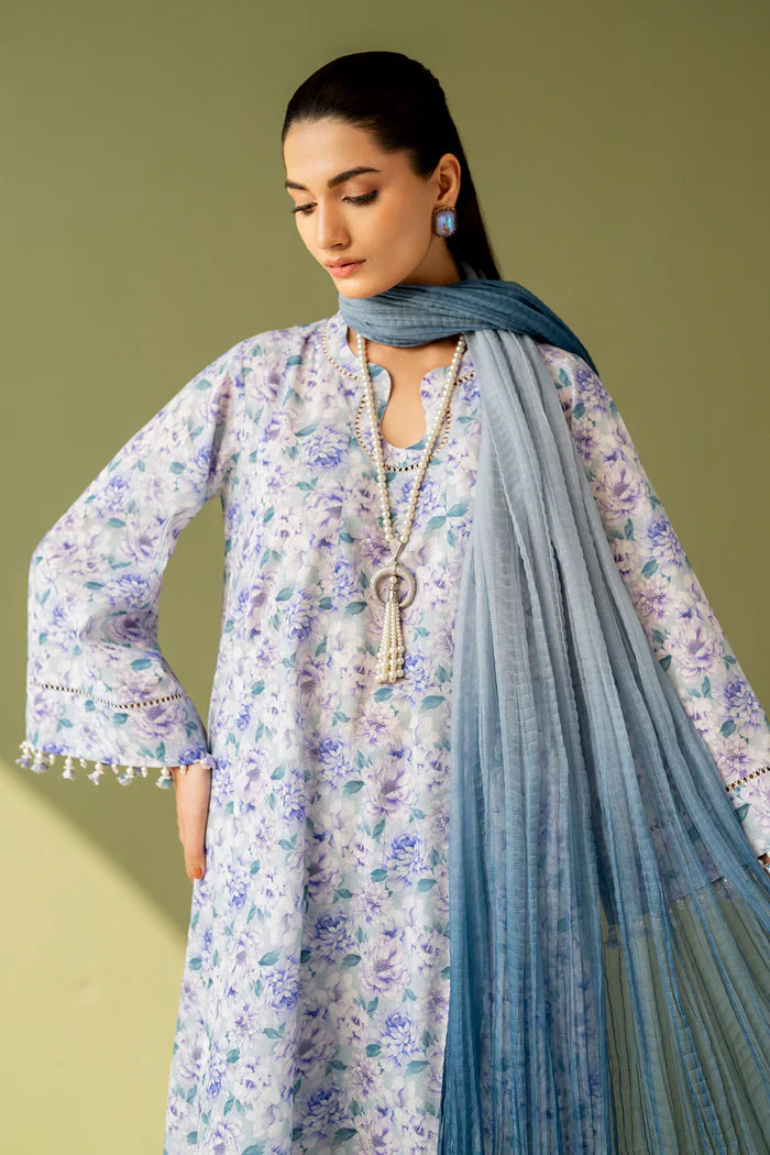 Baroque | Stitched 25 | EMBROIDERED PRINTED LAWN UF-4167 - House of Ayeza