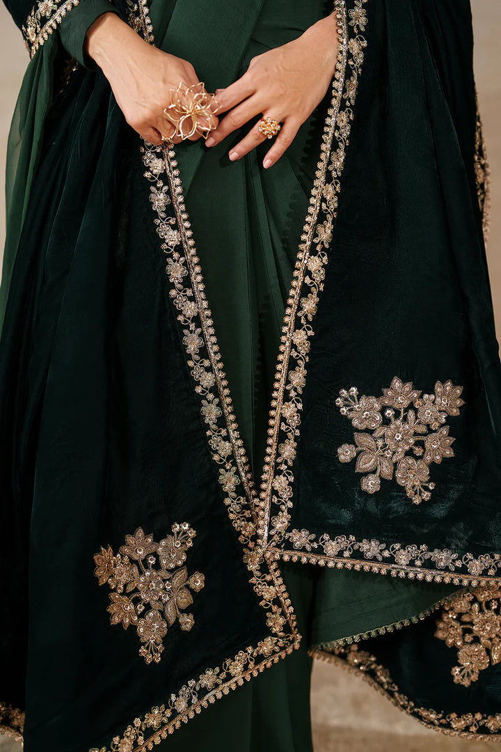 Baroque | Shawls | EMBROIDERED VELVET SHAWL VS-59 - House of Ayeza