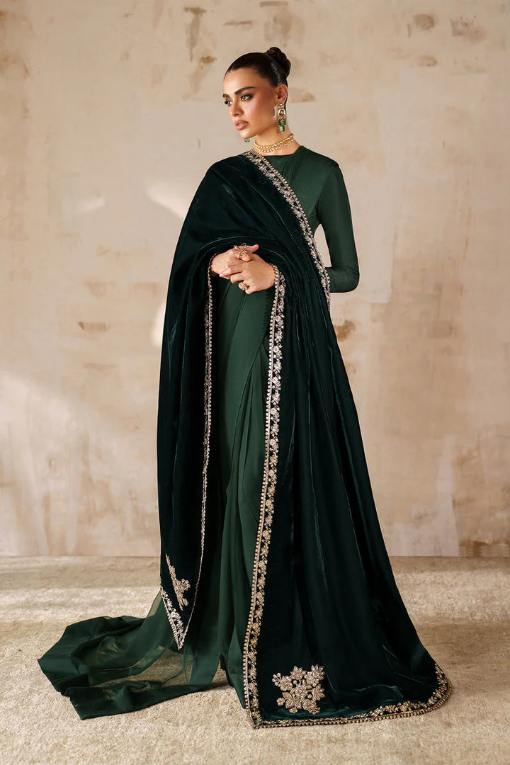 Baroque | Shawls | EMBROIDERED VELVET SHAWL VS-59 - House of Ayeza