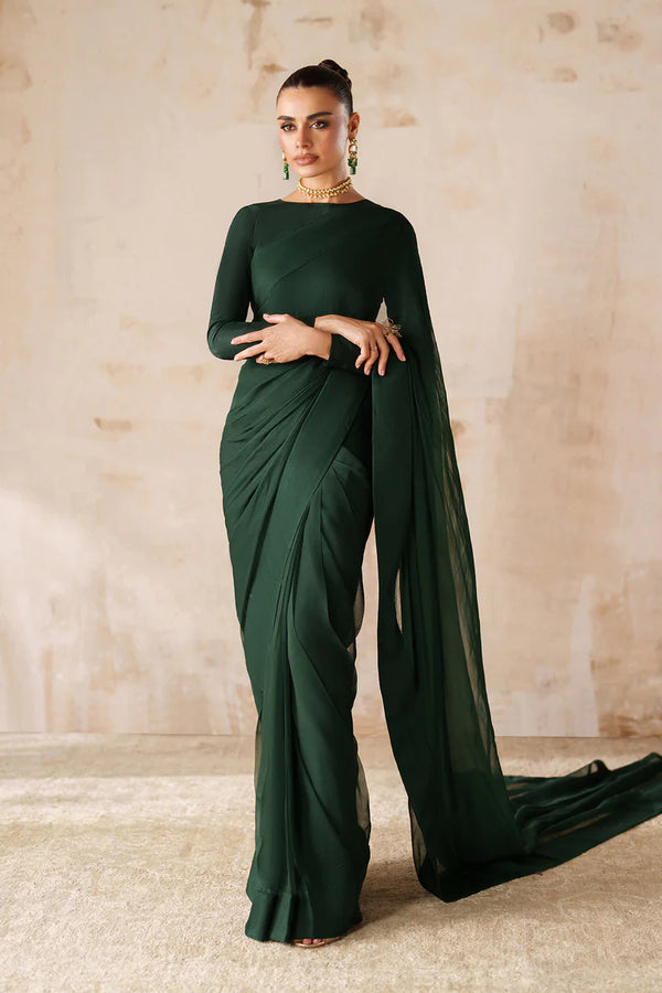 Baroque | Ensembles | PLAIN CHIFFON SAREE EN-1220 - House of Ayeza