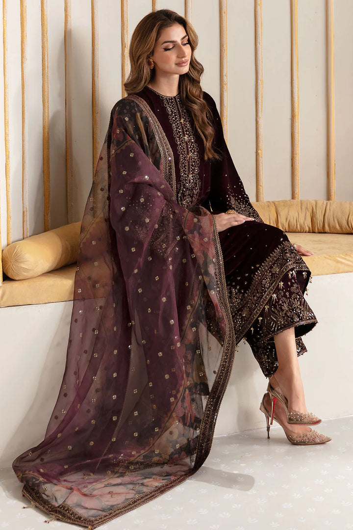 Jazmin | Velvet | Embroidered Velvet Formal VF-2012 - House of Ayeza