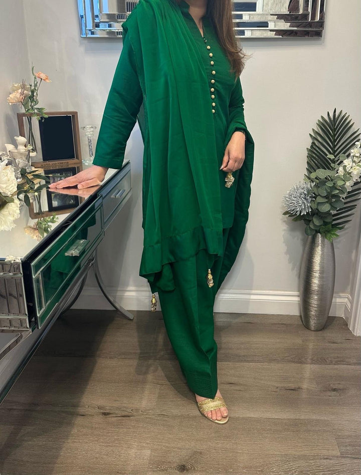 KK Stitches | Farshi Delight Green - House of Ayeza