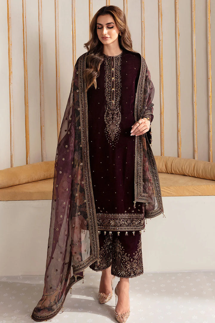 Jazmin | Velvet | Embroidered Velvet Formal VF-2012 - House of Ayeza