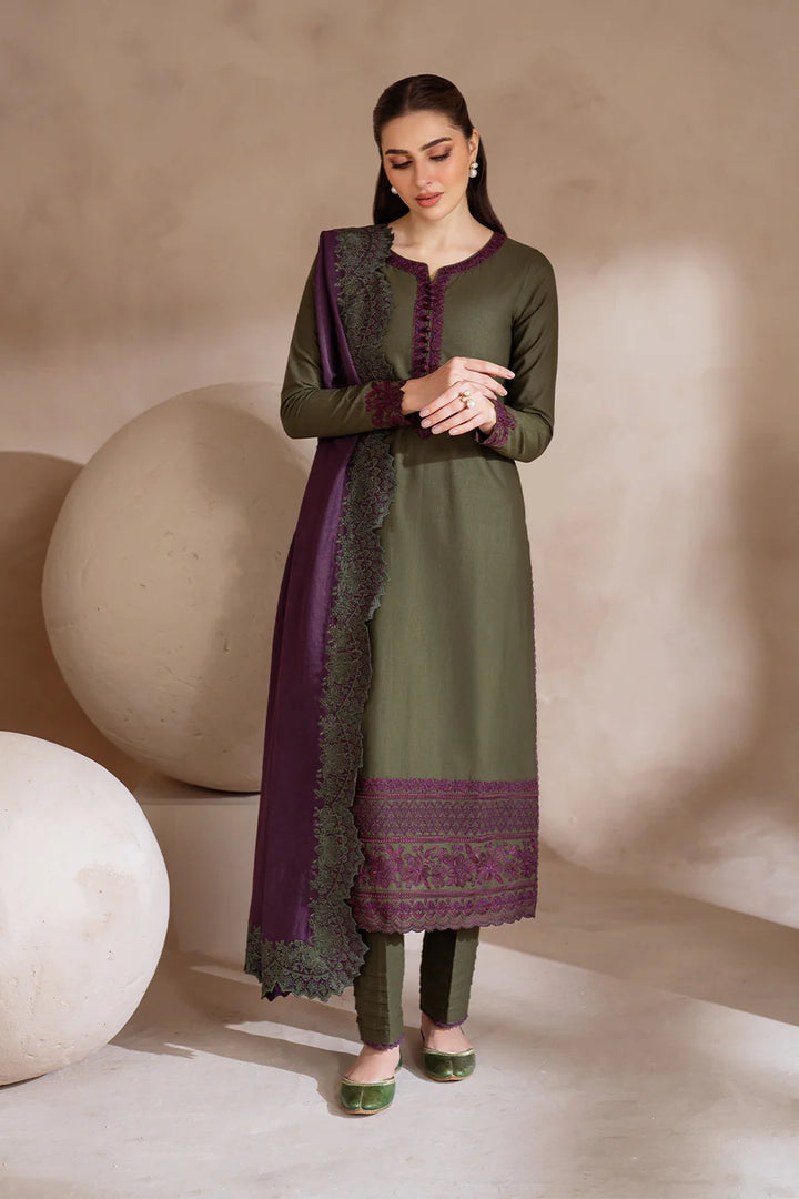 Iznik | Exclusive Winter | UE-373 Embroidered Khaddar - House of Ayeza