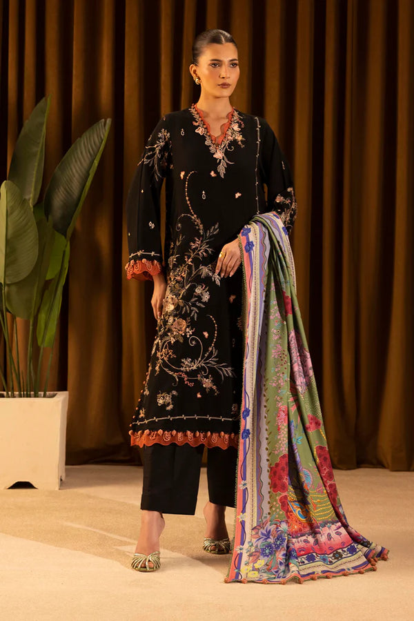 Sana Safinaz | Muzlin Winter '25 | Slub Muzlin 3 Piece Suit | M253-006A-3CP - House of Ayeza