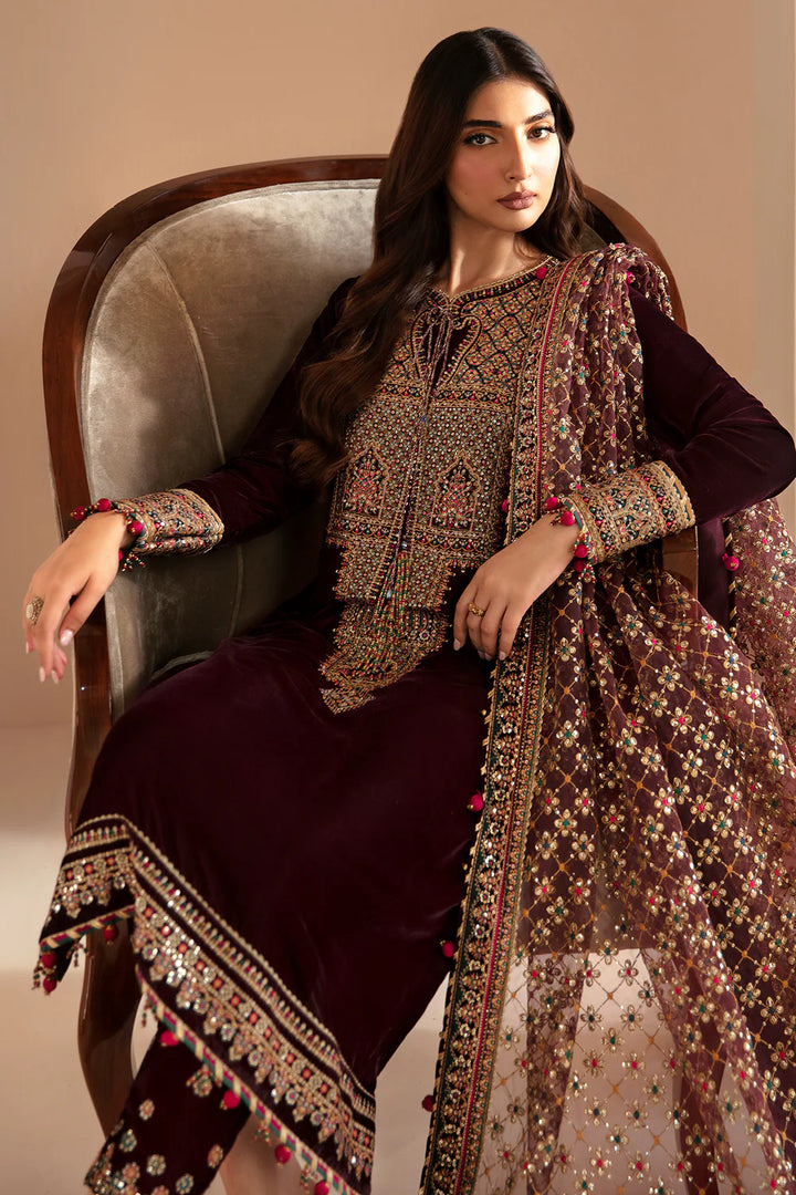 Jazmin | Velvet | Embroidered Velvet Formal VF-2022 - House of Ayeza