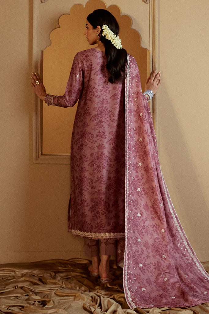 Cross Stitch | Winter Collection 24 | MAUVE DREAM-3 PC MARINA EMBROIDERED SUIT - House of Ayeza