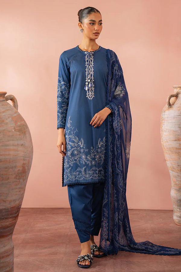 Cross Stitch | ORNATE BLUE-3 PIECE | PRINTED SUIT