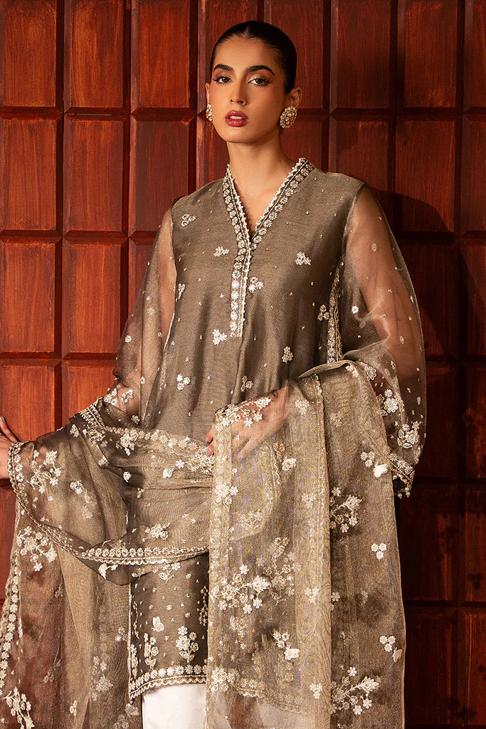 Cross Stitch | Luxury Pret | SUNSET SHIMMER-2 PC( SHIRT & DUPATTA) - House of Ayeza