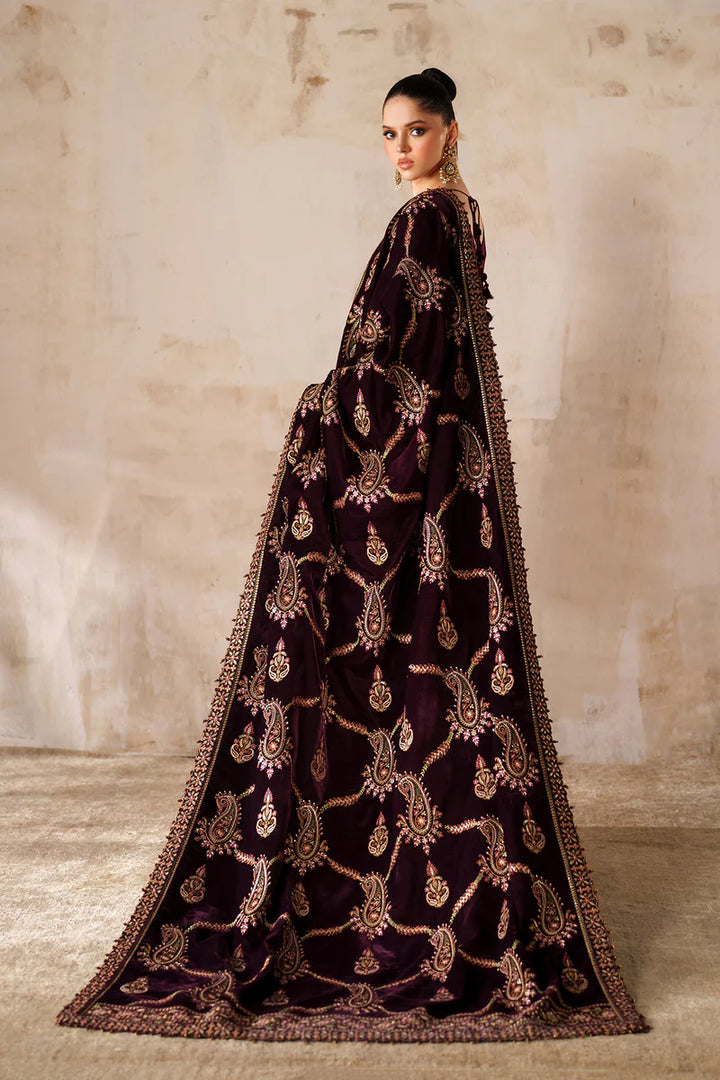 Baroque | Shawls | EMBROIDERED VELVET SHAWL VS-62 - House of Ayeza