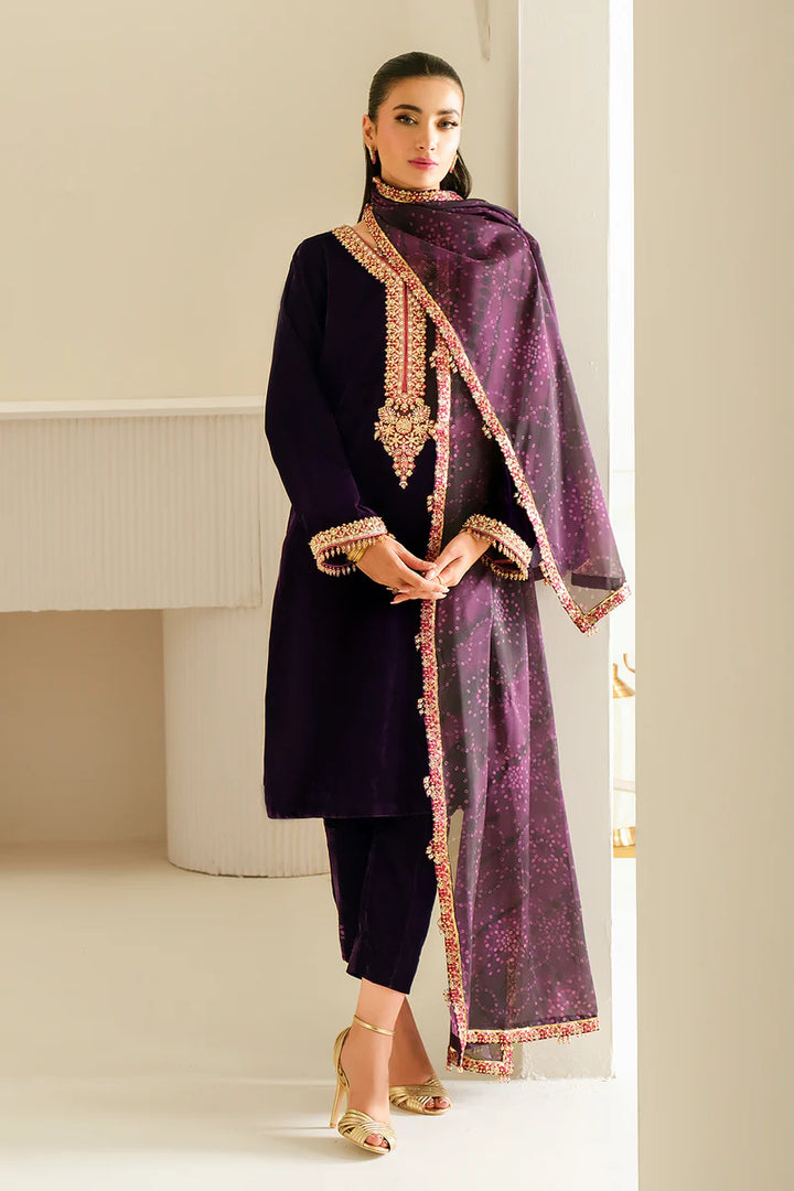 Baroque | Embroidered Velvet | PR-1016 - House of Ayeza