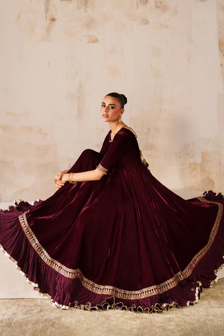 Baroque | Ready To Wear | EMBROIDERED VELVET PR-1207 - House of Ayeza