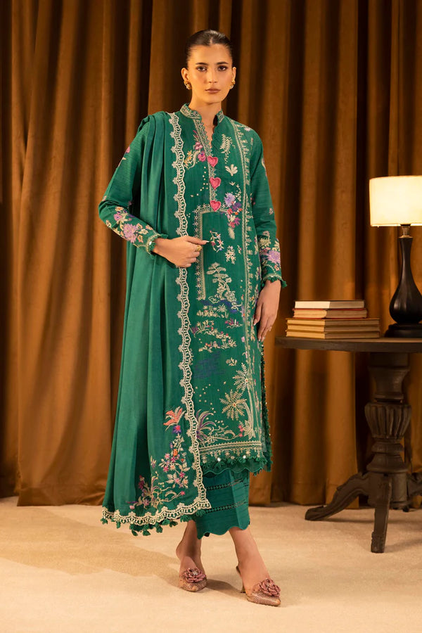 Sana Safinaz | Muzlin Winter '25 | Slub Muzlin 3 Piece Suit | M253-007A-3CP - House of Ayeza