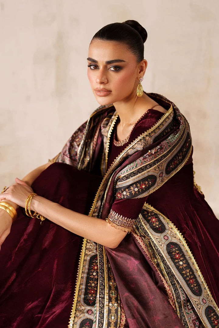 Baroque | Ready To Wear | EMBROIDERED VELVET PR-1207 - House of Ayeza