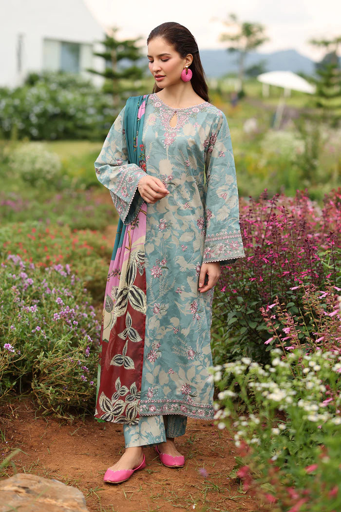 Baroque | Stitched 25 | EMBROIDERED PRINTED LAWN UF-4239 - House of Ayeza