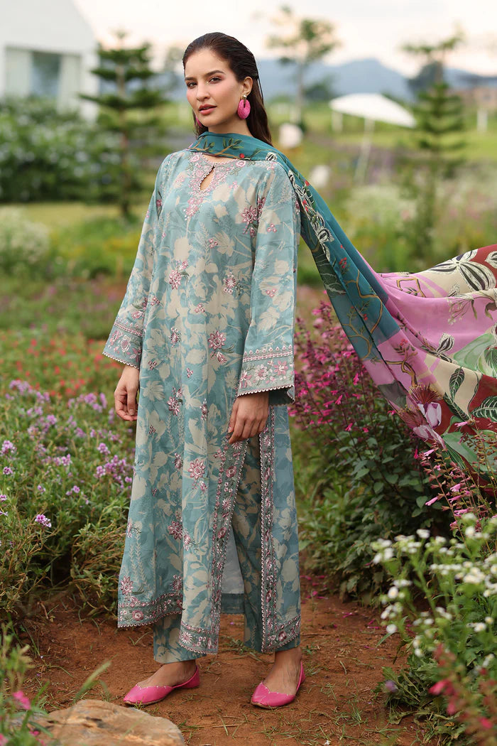 Baroque | Stitched 25 | EMBROIDERED PRINTED LAWN UF-4239 - House of Ayeza