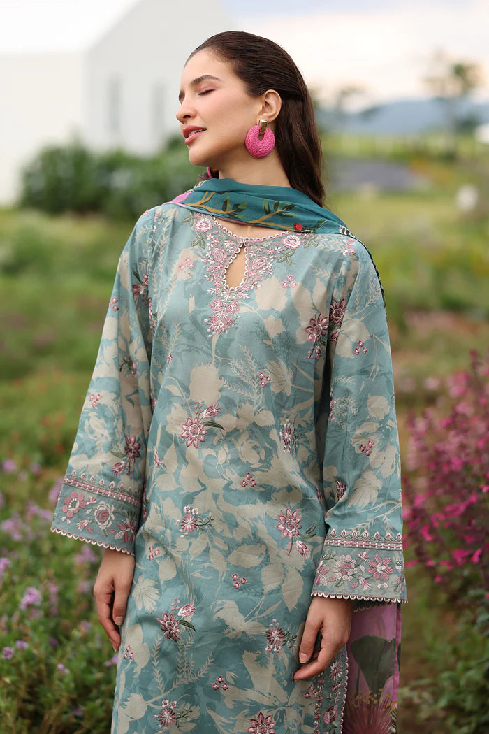 Baroque | Stitched 25 | EMBROIDERED PRINTED LAWN UF-4239 - House of Ayeza