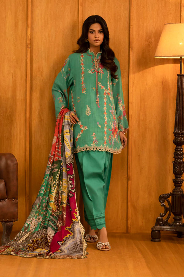 Sana Safinaz | Muzlin Winter '25 | Slub Muzlin 3 Piece Suit | M253-008A-3CY - House of Ayeza