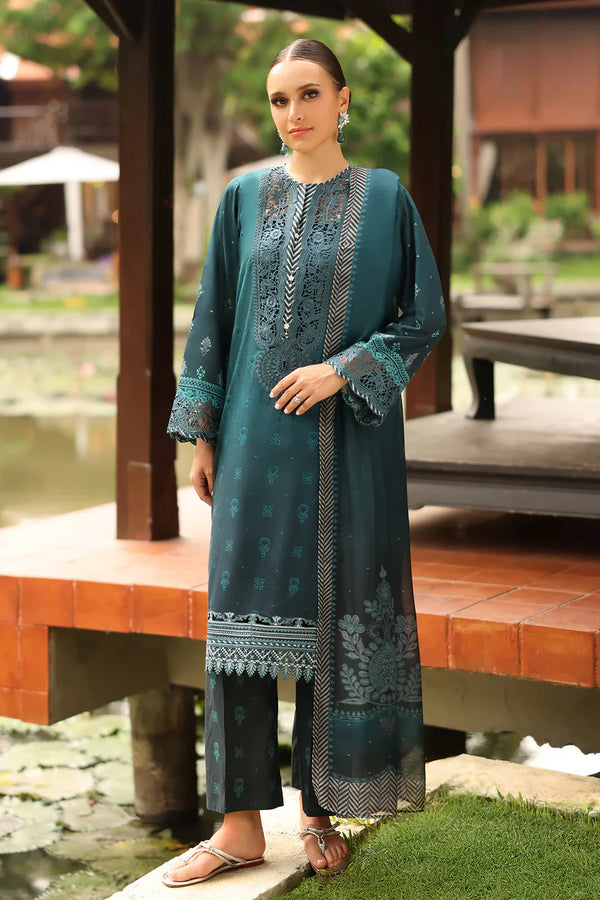 Baroque | Stitched 25 | EMBROIDERED PRINTED LAWN UF-4259 - House of Ayeza