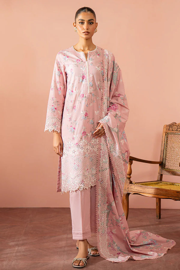 Cross Stitch | GARNET BLUSH-3 PIECE | PRINTED SUIT