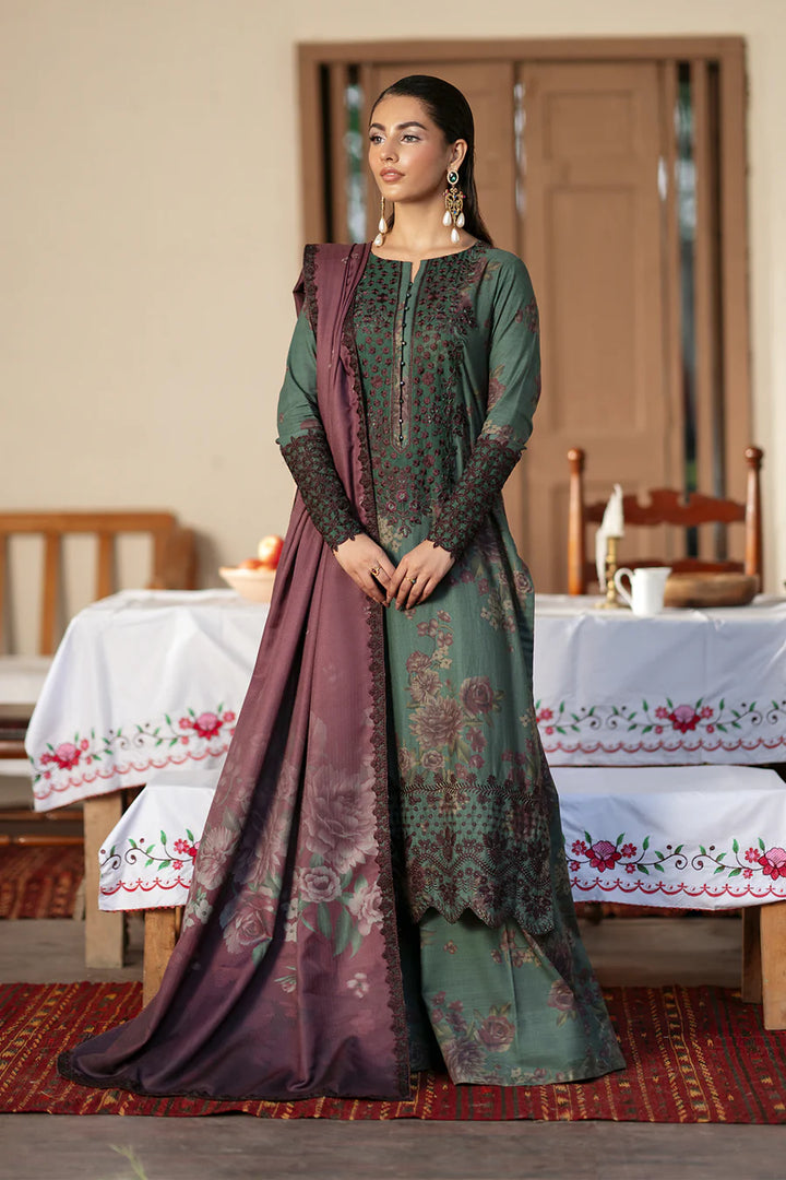 Iznik | Premium Winter | IPK-08 Embroidered Slub Khaddar - House of Ayeza