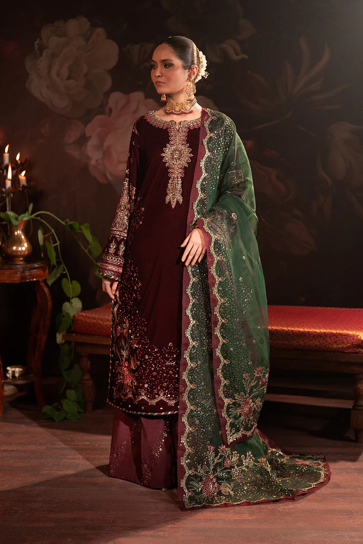 Iznik | Exclusive velvet | IV-39 Embroidered Velvet - House of Ayeza