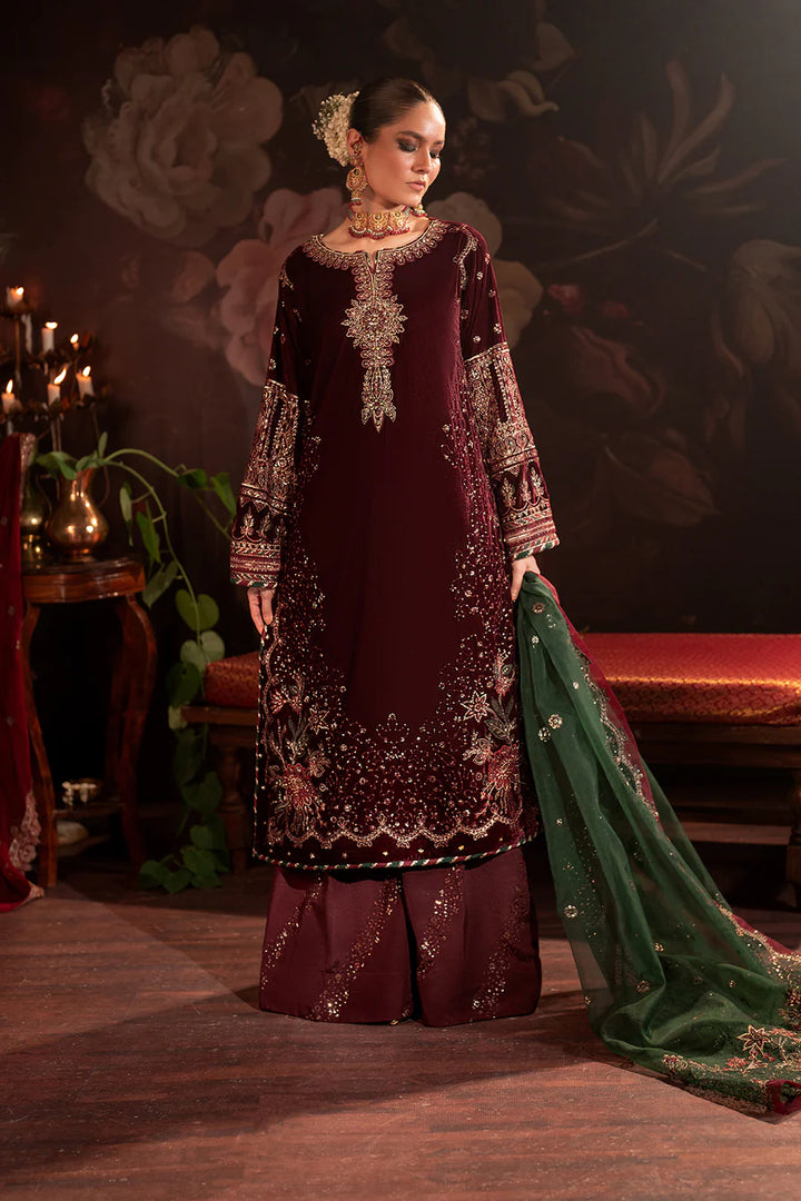 Iznik | Exclusive velvet | IV-39 Embroidered Velvet - House of Ayeza