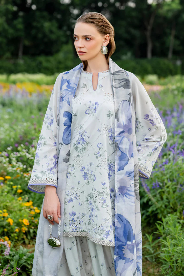 Baroque | Stitched 25 | EMBROIDERED PRINTED LAWN UF-4223 - House of Ayeza