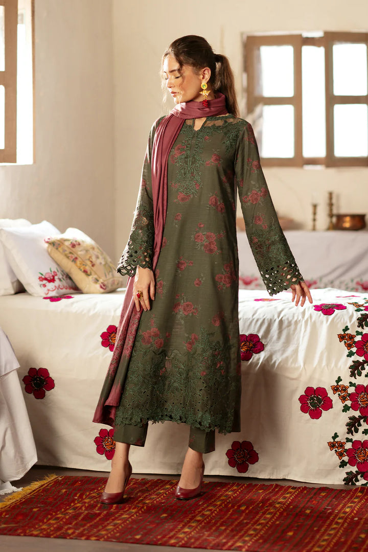 Iznik | Premium Winter | IPK-05 Embroidered Slub Khaddar - House of Ayeza