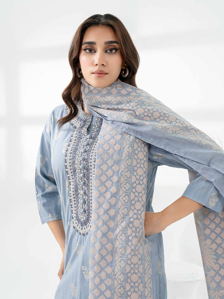 Limelight | Winter Pret | 3 Piece Satin Suit-Embroidered - House of Ayeza