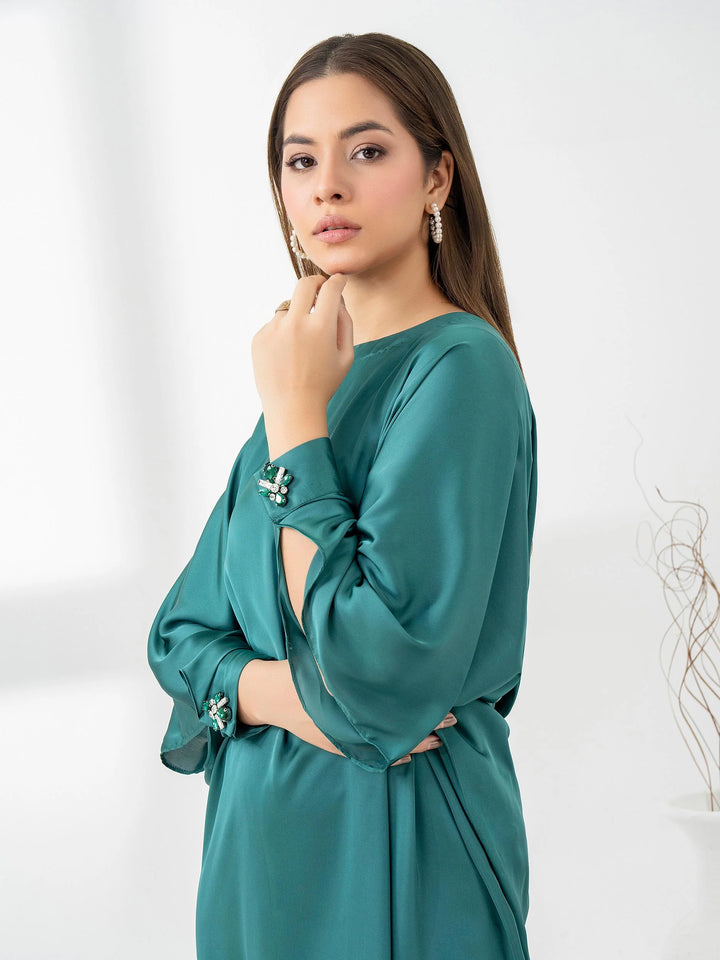 Limelight | Winter Pret | Embellished Silk Co-Ord Set - House of Ayeza