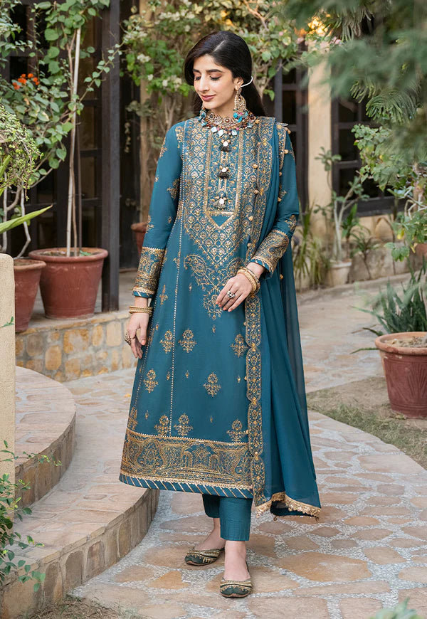 Asim Jofa | AJKM-04 EMBROIDERED SILK 3 PCS