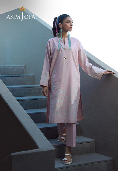 Asim Jofa | AJPB-130 PRINTED RIB LAWN 2 PCS - House of Ayeza