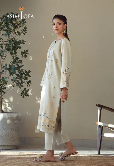 Asim Jofa | AJPB-131 PRINTED RIB LAWN 2 PCS - House of Ayeza