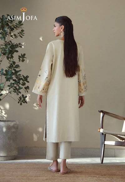 Asim Jofa | AJPB-131 PRINTED RIB LAWN 2 PCS - House of Ayeza