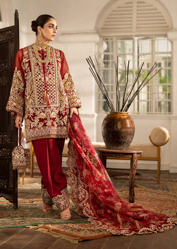 Crimson | Saira Shakira Stitched Wedding | Artisan Story - House of Ayeza