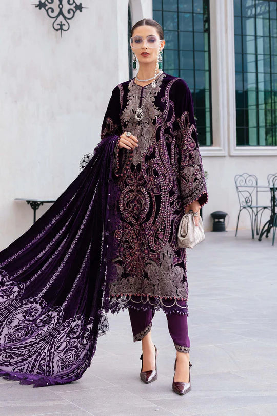 Maria B | Winter Luxe | Embroidered Velvet Suit | WL-1311 - House of Ayeza
