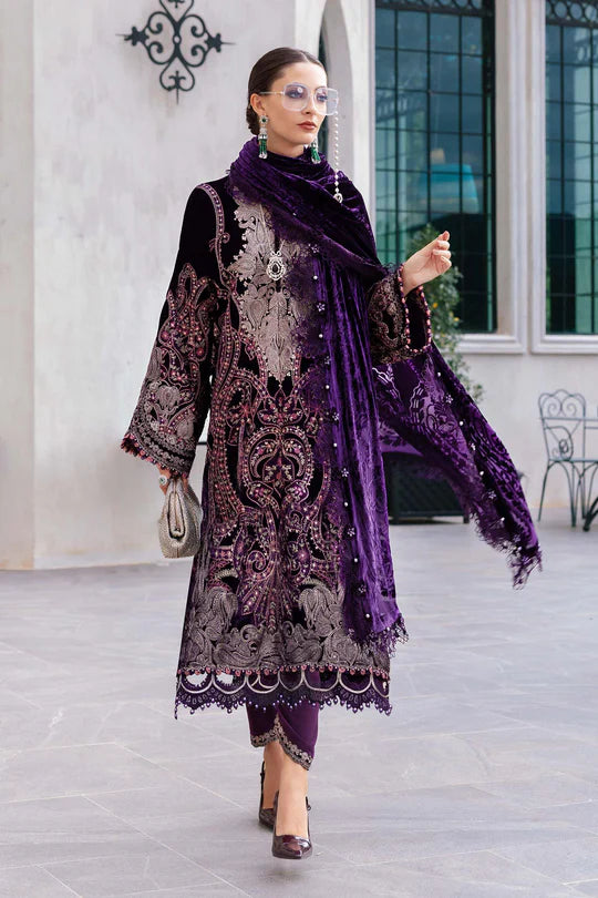 Maria B | Winter Luxe | Embroidered Velvet Suit | WL-1311 - House of Ayeza