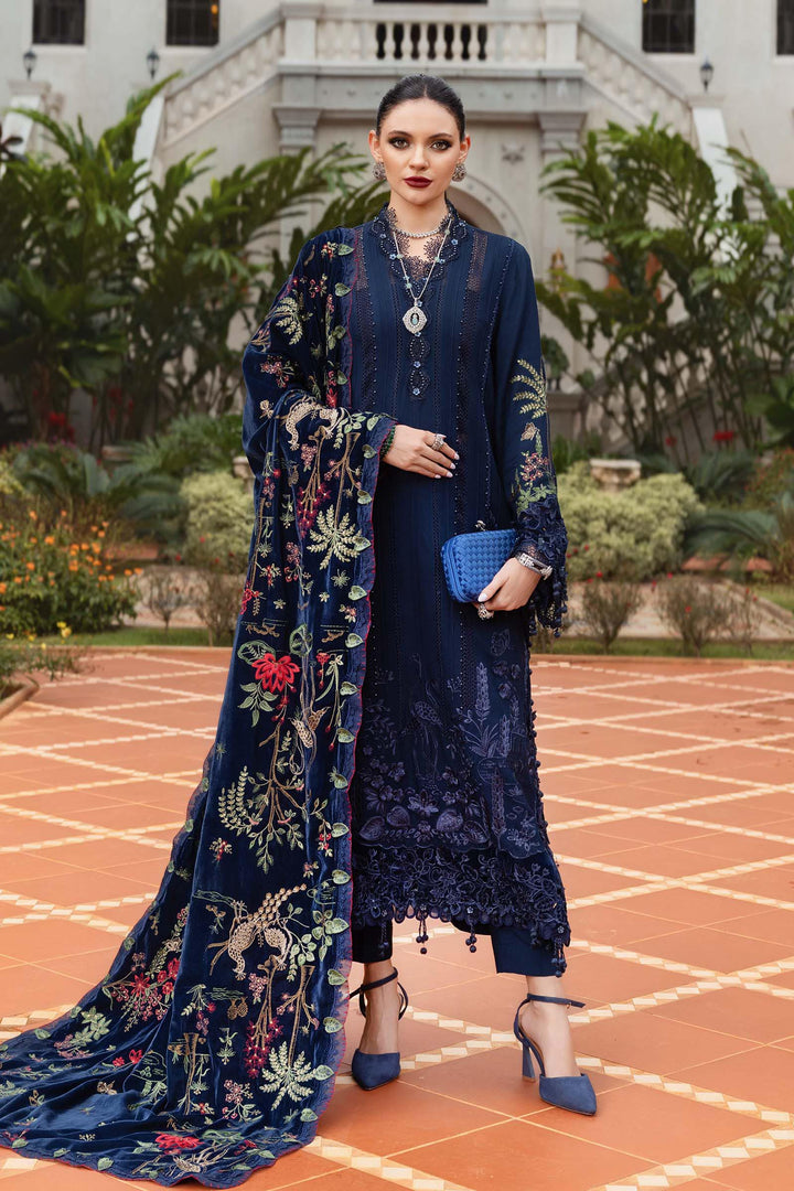 Maria B | Winter Luxe | Embroidered Twill Linen Suit | WL-1312 - House of Ayeza