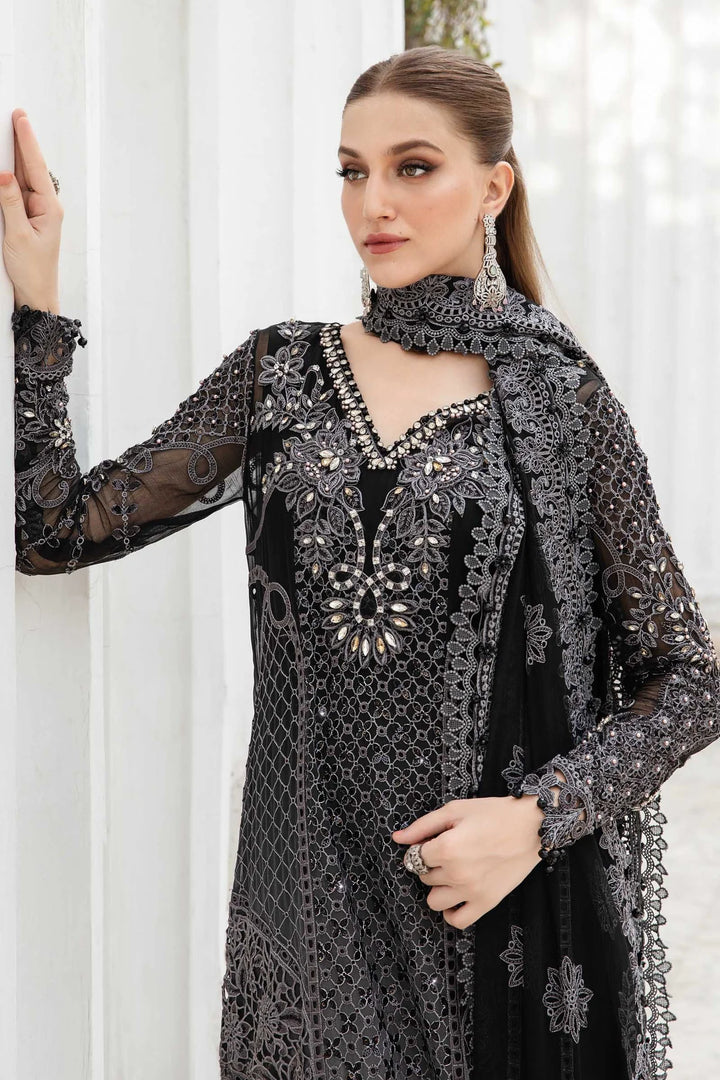 Maria.B. | Unstitched Embroidered Chiffon Suit | MPC-24-101