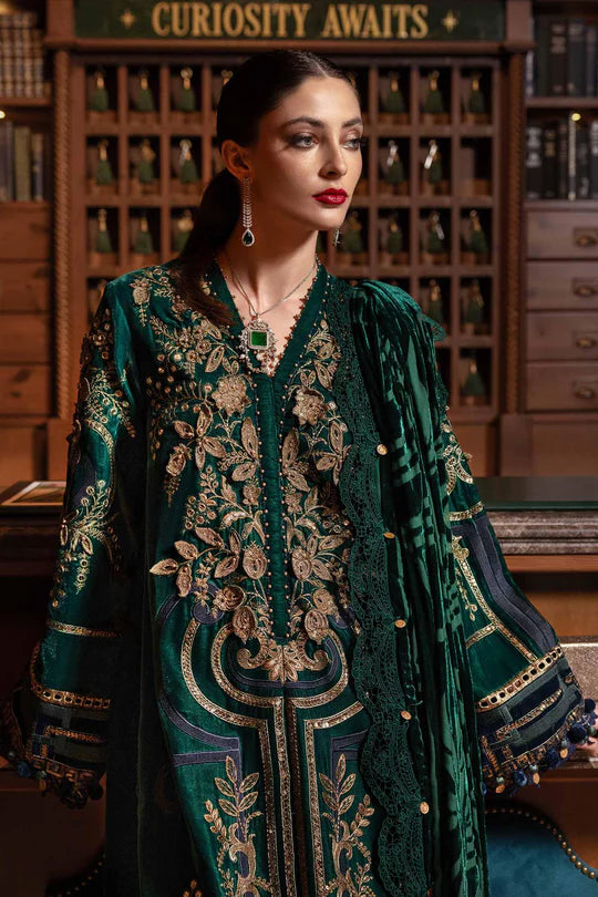 Maria B | Winter Luxe | Embroidered Velvet Suit | WL-1302 - House of Ayeza