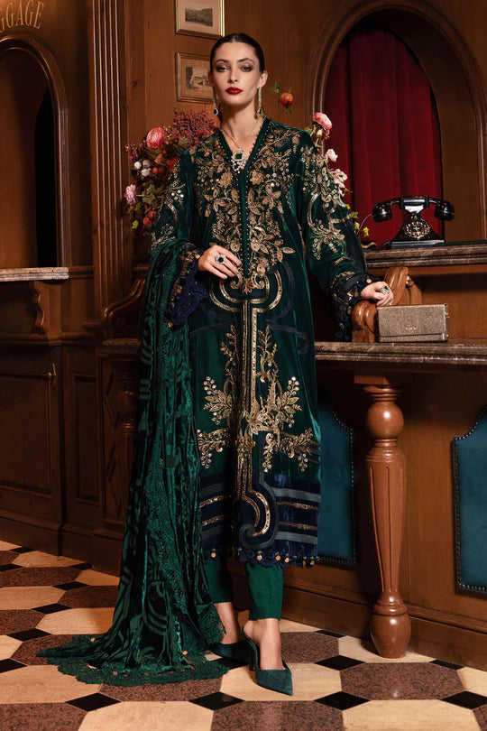 Maria B | Winter Luxe | Embroidered Velvet Suit | WL-1302 - House of Ayeza