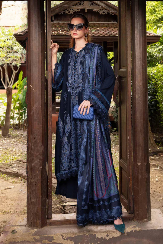 Maria B | M Prints | 3 Piece Embroidered Twill Linen Suit | MPT-2803-B